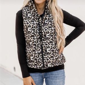 Pink Lily Leopard vest